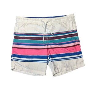 Aeropostale Men's Striped Swim Board Shorts Small Y2K Surf Beachwear